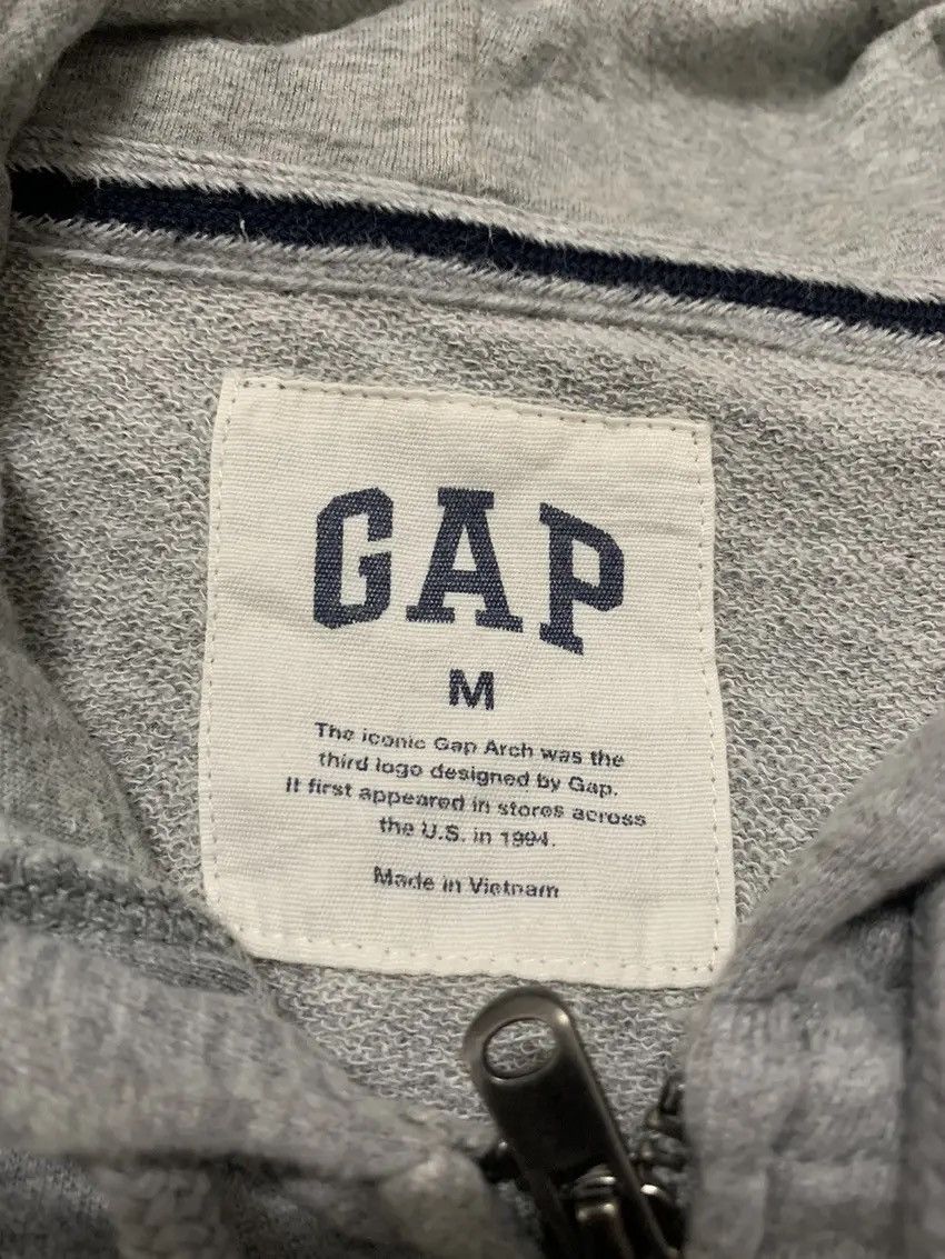 Gap Vintage 90s Gap Arch Logo Full Zip Hoodie Grey XL Size US M / EU 48-50 / 2 - 7 Thumbnail