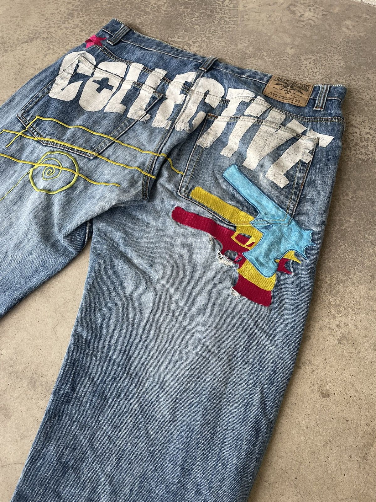 Japanese Brand Japanese Brand Embroidered Baggy Denim Size US 37 - 3 Thumbnail