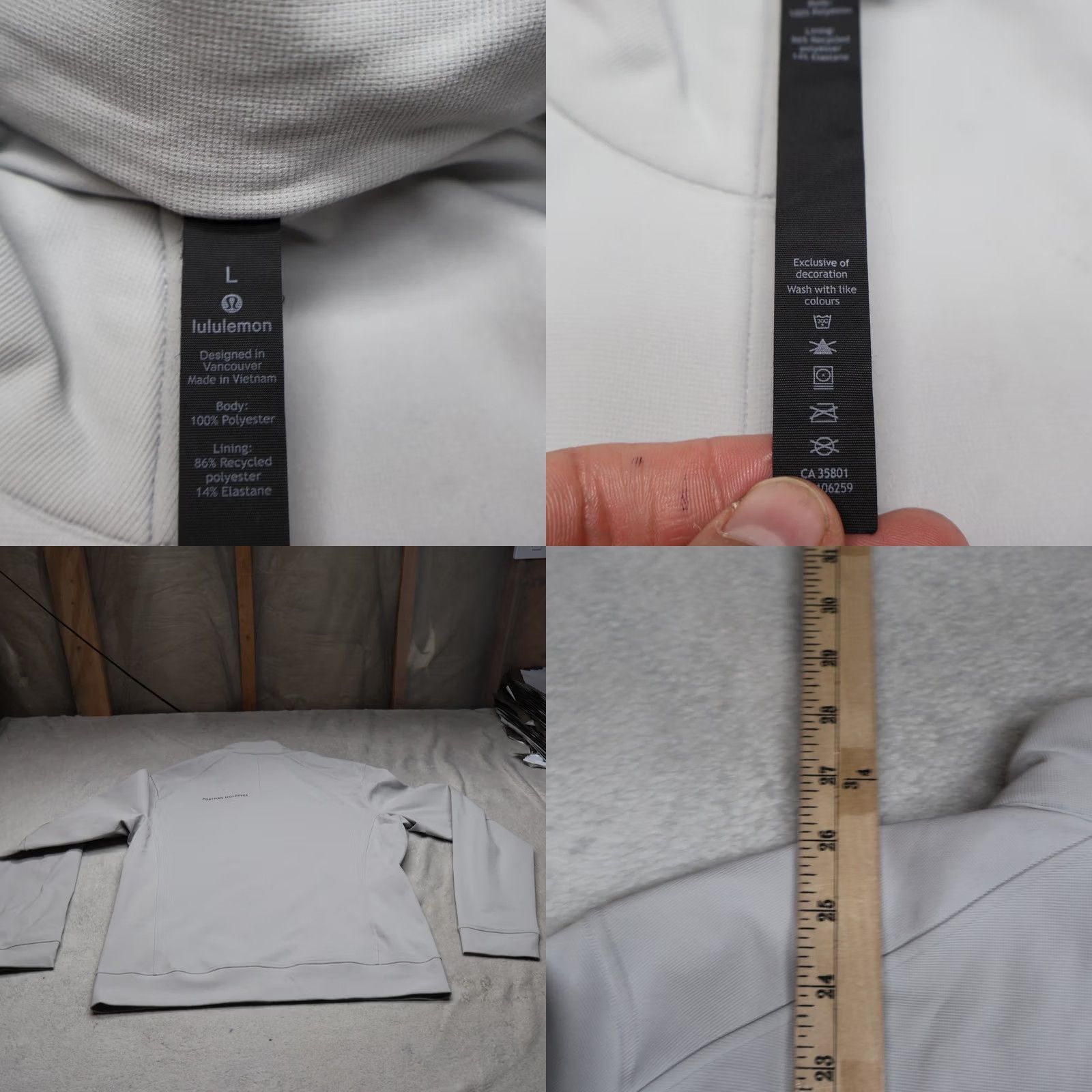 Lululemon Lululemon Jacket Men Large White Full Zip Stretch Performance Track LOGO Size US L / EU 52-54 / 3 - 8 Thumbnail