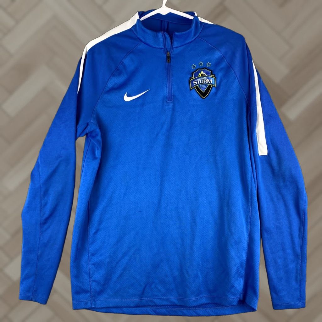 Nike Nike Sweater Mens L Blue 1/4 Zip Dri Fit Pullover Swoosh Athletic Storm/38-28 Size US L / EU 52-54 / 3 - 1 Thumbnail