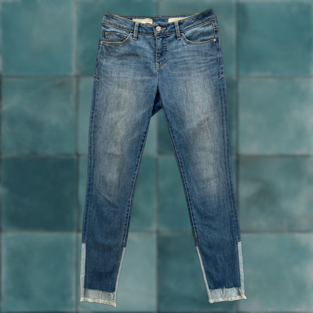 Vintage Pilcro and the Letterpress Script Women's 28 Medium Distressed Blue Denim Jeans Size 28" / US 6 / IT 42 - 1 Thumbnail