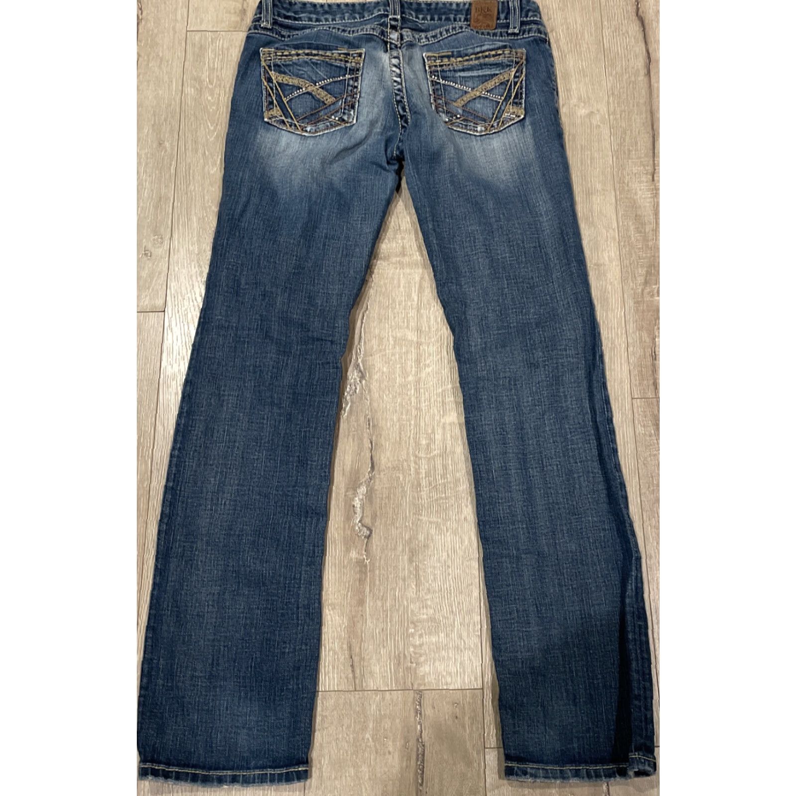 Vintage BKE Stella Distressed Skinny Jeans Women Size 28 Medium Wash Blue 32x31 Inseam American Size 28" / US 6 / IT 42 - 2 Thumbnail