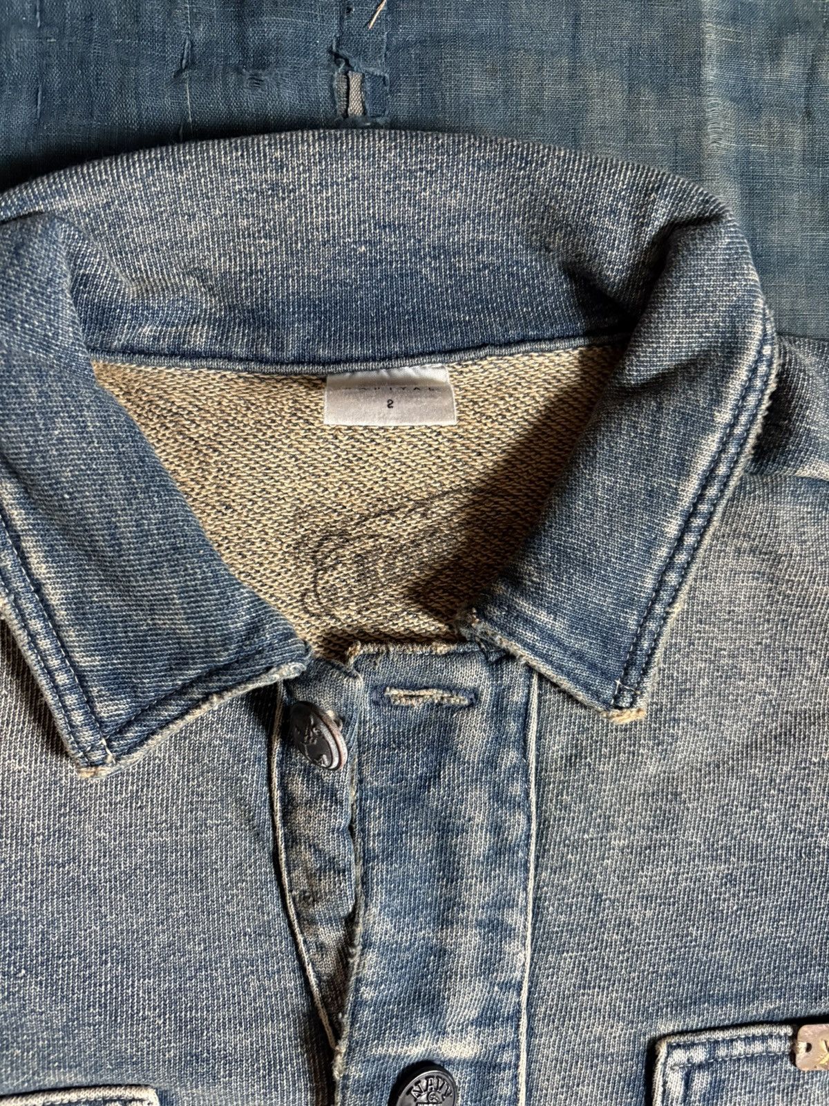 Kapital KAPITAL BORO patchwork damage weathering Indigo sweat shirt Size US M / EU 48-50 / 2 - 3 Thumbnail