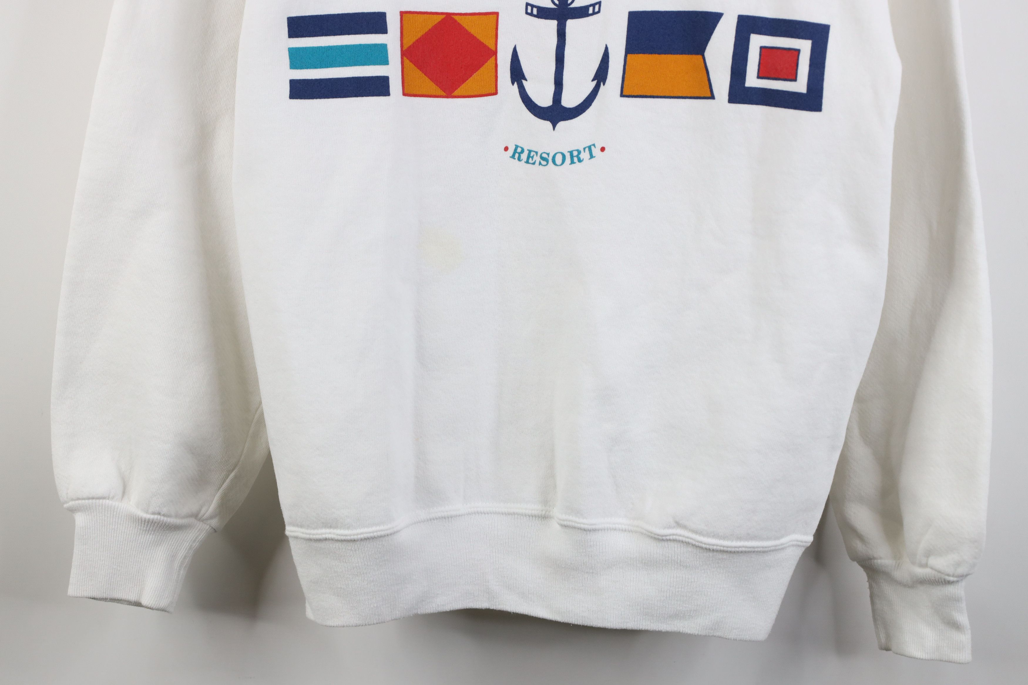 Vintage Vintage 90s Streetwear Creek Sailing Sweatshirt White USA Size M / US 6-8 / IT 42-44 - 3 Thumbnail