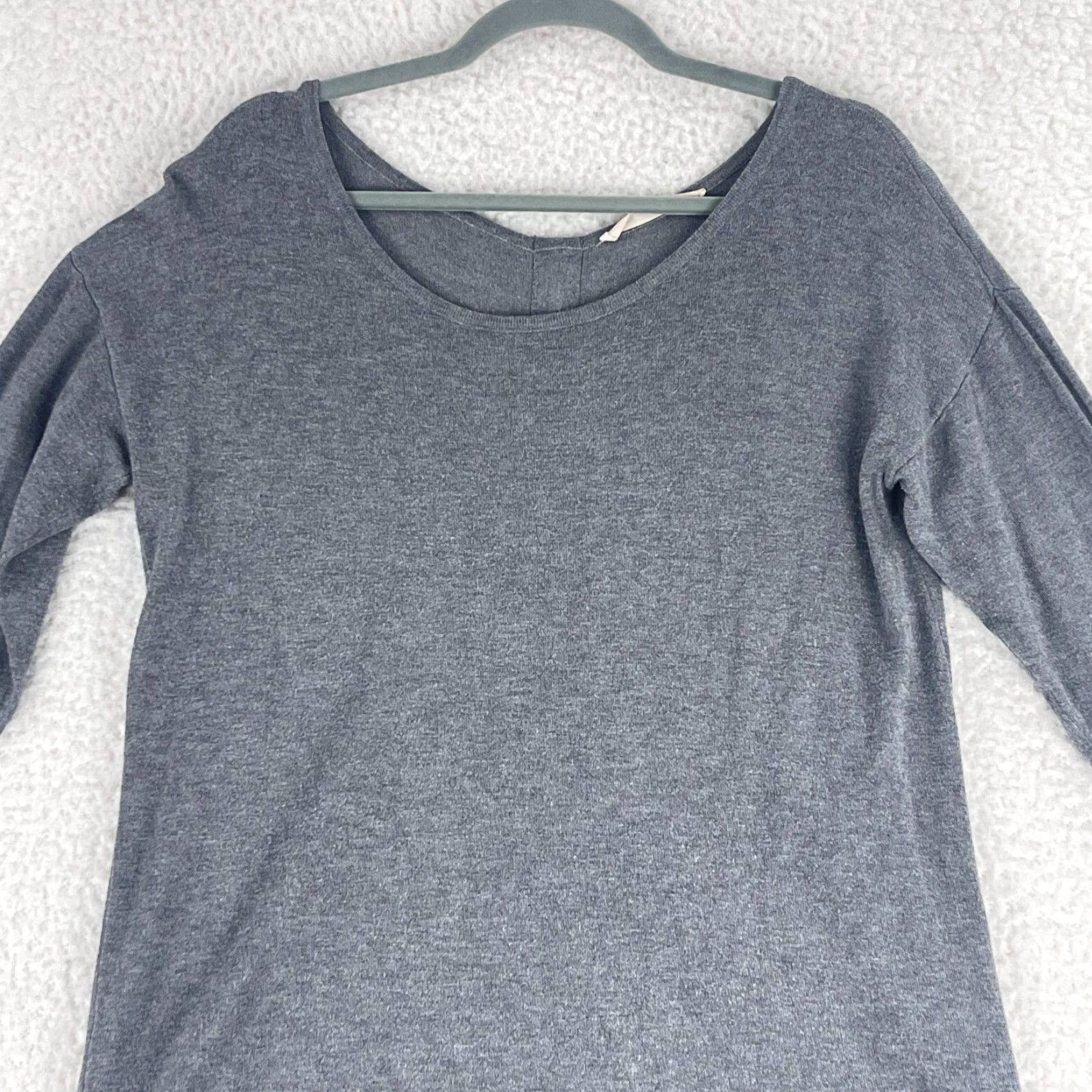 Soft Surroundings Soft Surroundings Shirt Womens Medium Gray Long Sleeve Casual Basic Tunic Blouse Size M / US 6-8 / IT 42-44 - 3 Thumbnail