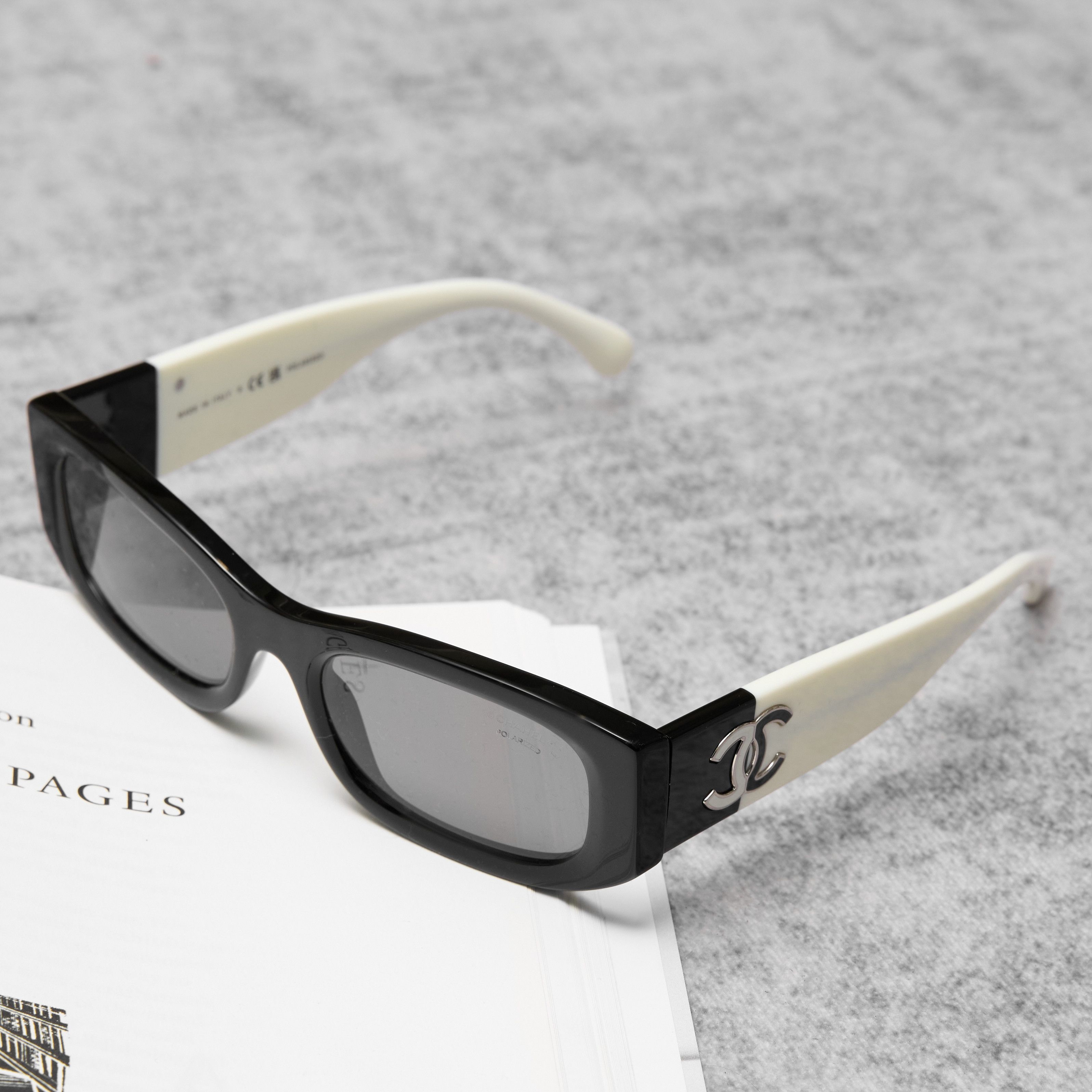 Chanel CHANEL 0CH5525 1656T8 Sunglasses BLACK/WHITE Size ONE SIZE - 2 Thumbnail