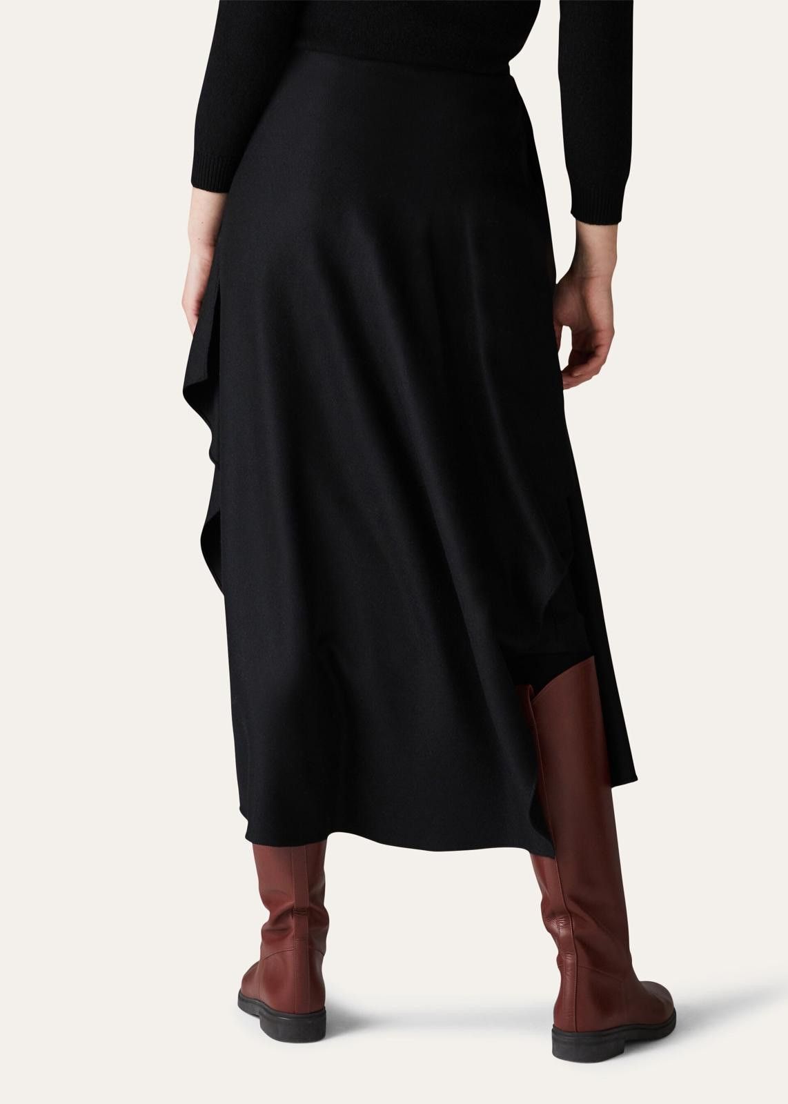 Loro Piana o1srvl11e1224 Alin Flannel Soft Skirt in Black Size 26" / US 2 / IT 38 - 5 Thumbnail