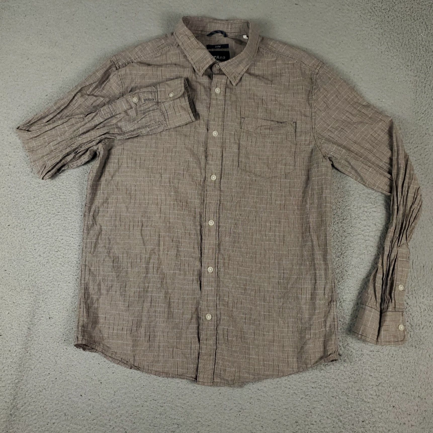 Prana prAna Shirt Mens Medium Brown Plaid Button-Up Long Sleeve Size US M / EU 48-50 / 2 - 2 Thumbnail