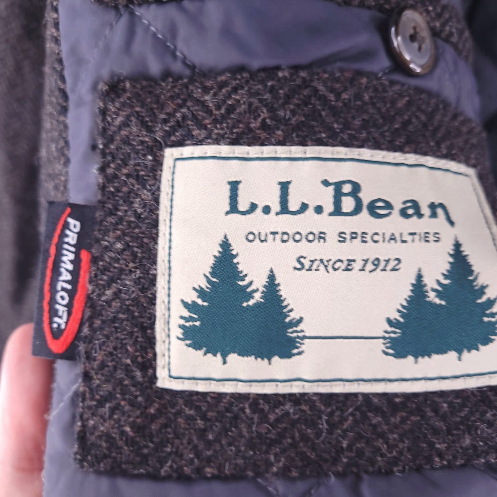 Vintage VINTAGE LL Bean Mens Jacket Gray Shetland Wool Primaloft Quilt Lined Insulated Coat 42R Size US XS / EU 42 / 0 - 4 Thumbnail