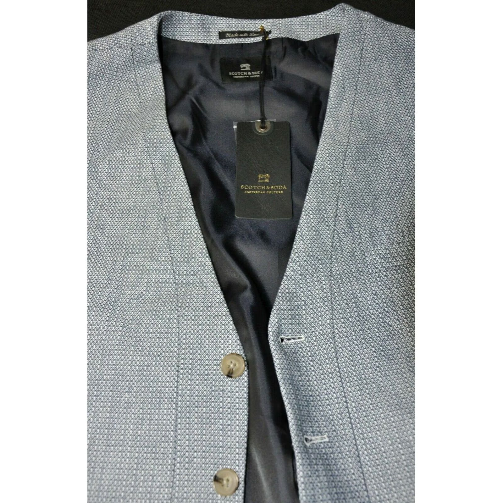Scotch & Soda Scotch & Soda Waistcoat Vest Men's Blue 2XL Button-Up V-Neck Casual Shirt Accessories 2XL Mens Blue Vintage: No Size US XXL / EU 58 / 5 - 8 Thumbnail