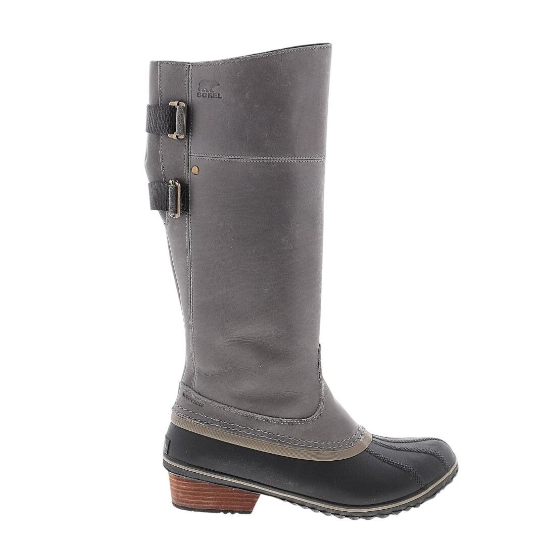 SOREL New Sorel Slimpack Riding Tall II Gray Leather Snow Boot Siz Size US 10 / IT 40 - 8 Thumbnail