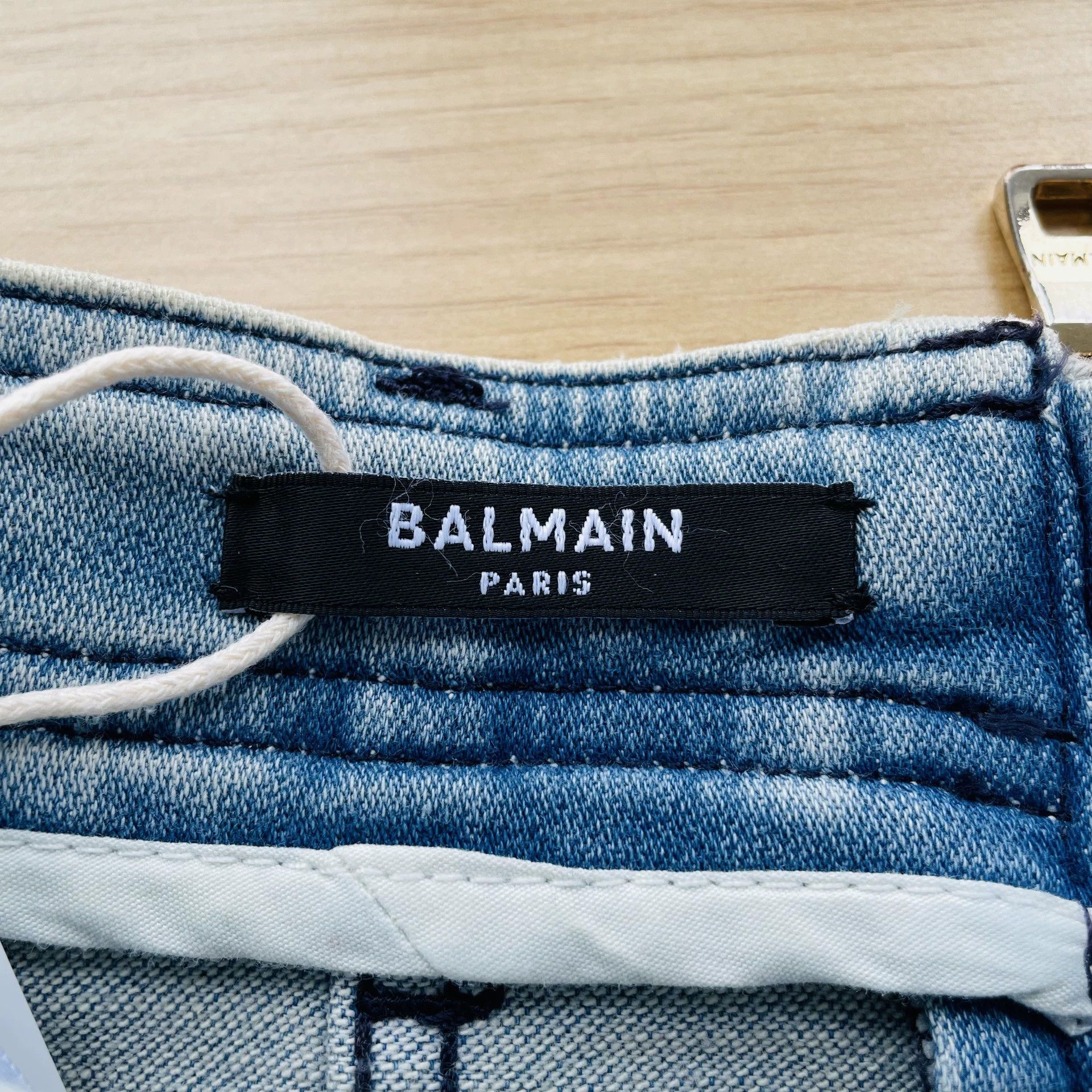 Balmain BALMAIN mid-waist sb short denim skirt wmn blue 34 99 new Size 24" / US 00 / IT 34 - 4 Thumbnail