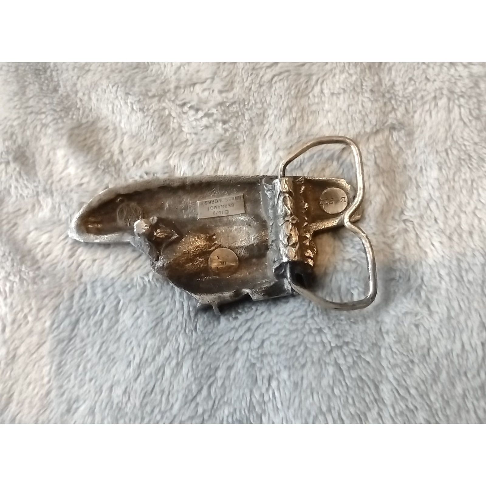 Vintage VINTAGE Bergamot Brass Works Yacht Belt Buckle 1979 Boat Sailing Cruise Silver 1970s Ships Leather Gift Size ONE SIZE - 5 Thumbnail