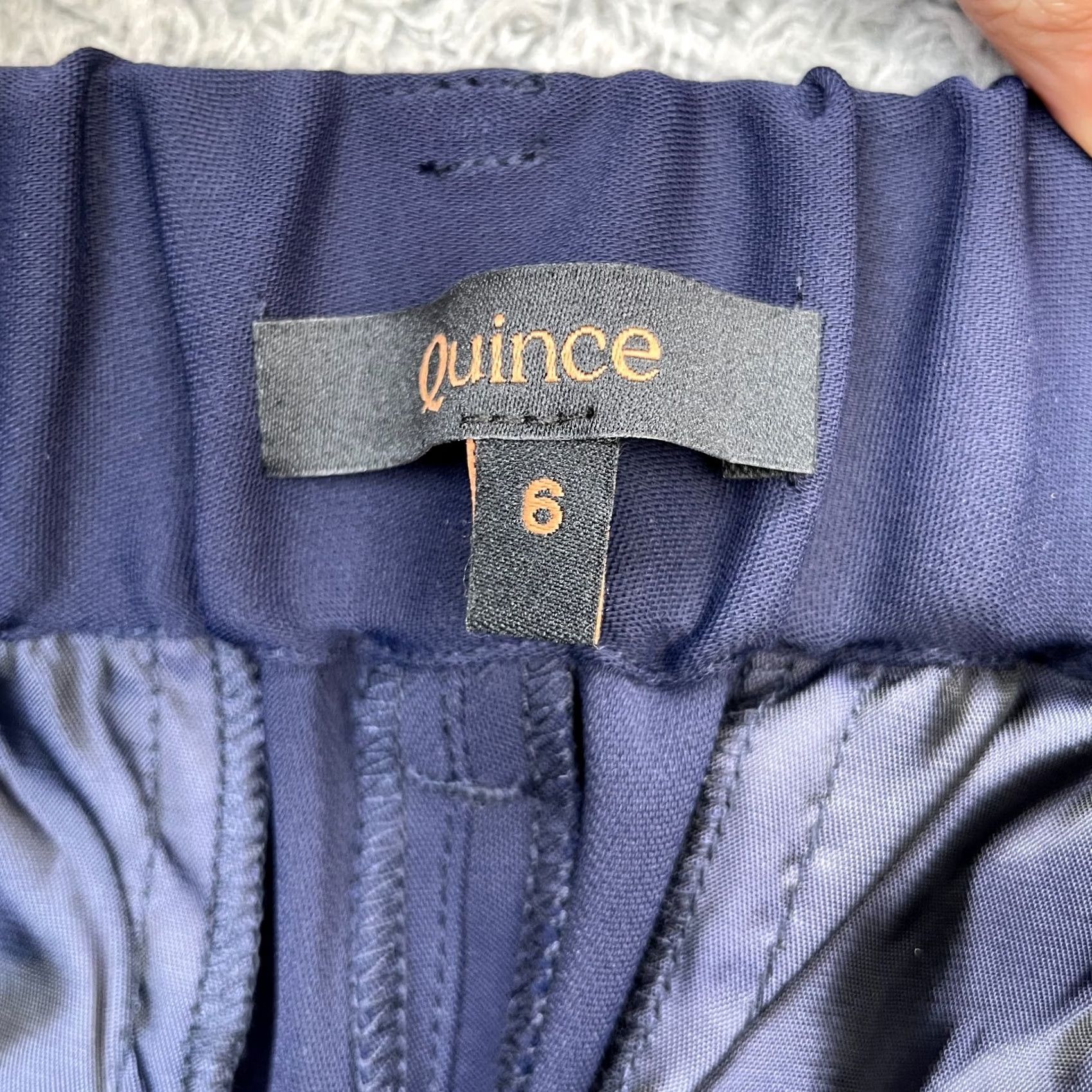 Quince Quince Pants Womens 6 Blue Dress Pleated Straight Leg Stretch Formal Office Wear Size 28" / US 6 / IT 42 - 3 Thumbnail