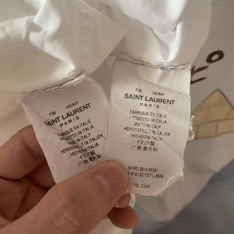 Saint Laurent Paris Saint Laurent Paris 16 FW White Organ Shirt Size XS / US 0-2 / IT 36-38 - 3 Thumbnail
