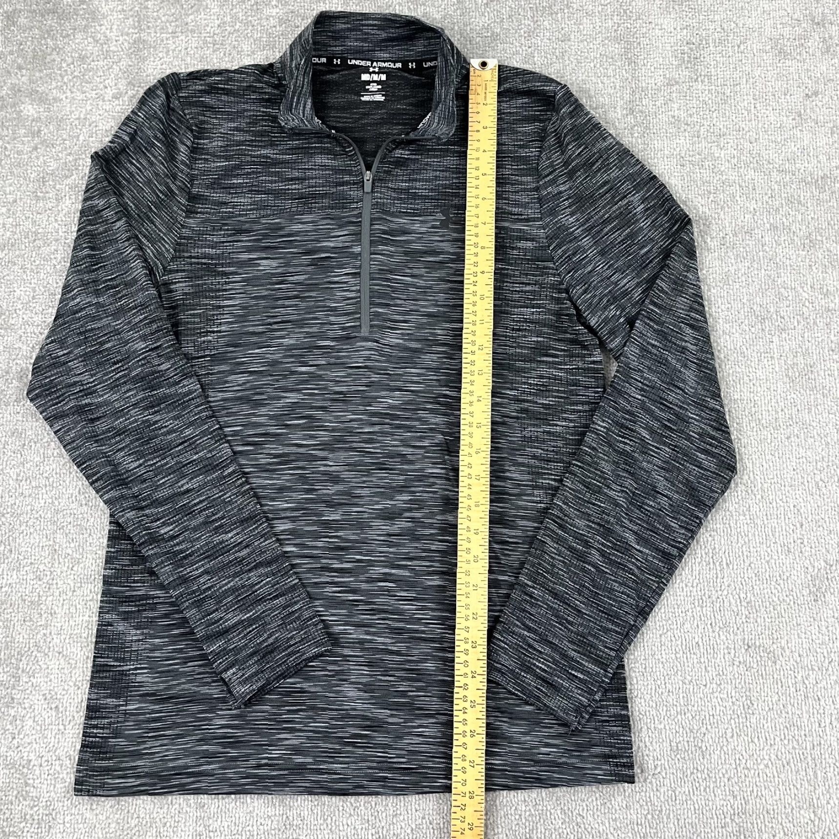 Under Armour UNDER ARMOUR Pullover Mens Medium Fitted Heather Gray Golf Performance Stretch Size US M / EU 48-50 / 2 - 4 Thumbnail
