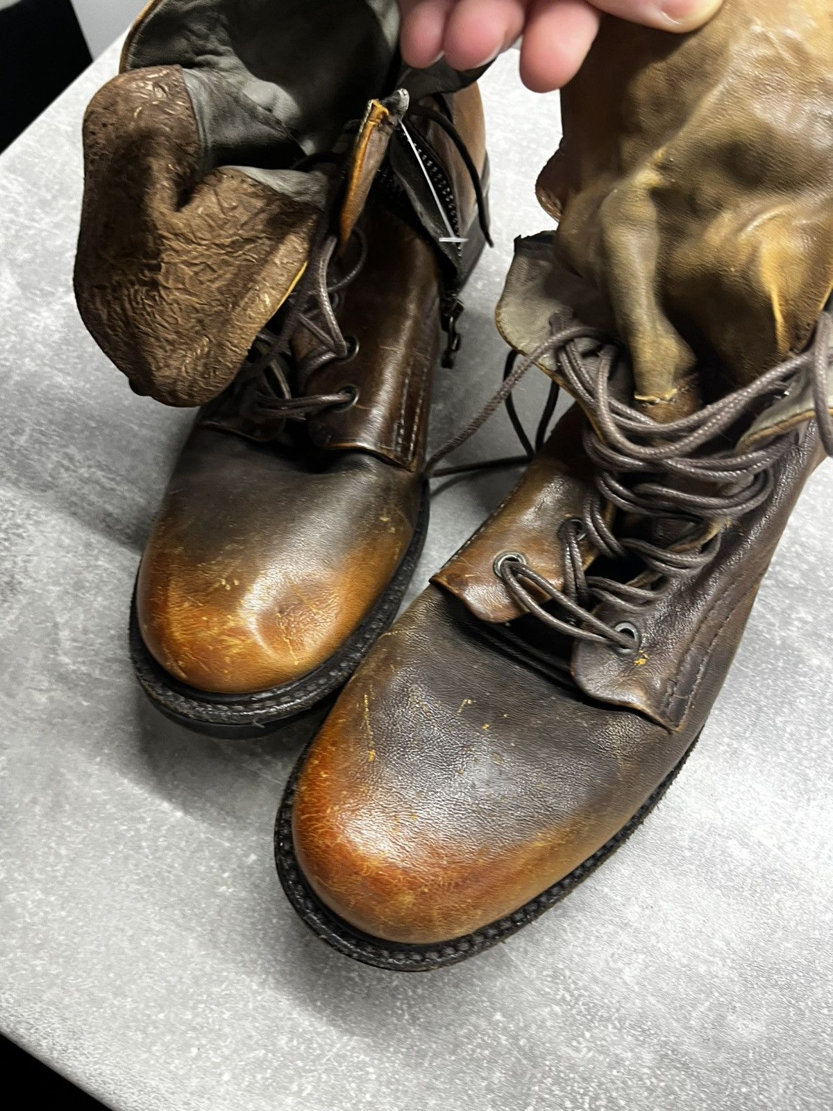 AS98 Brown Leather Strappy Ankle Boots