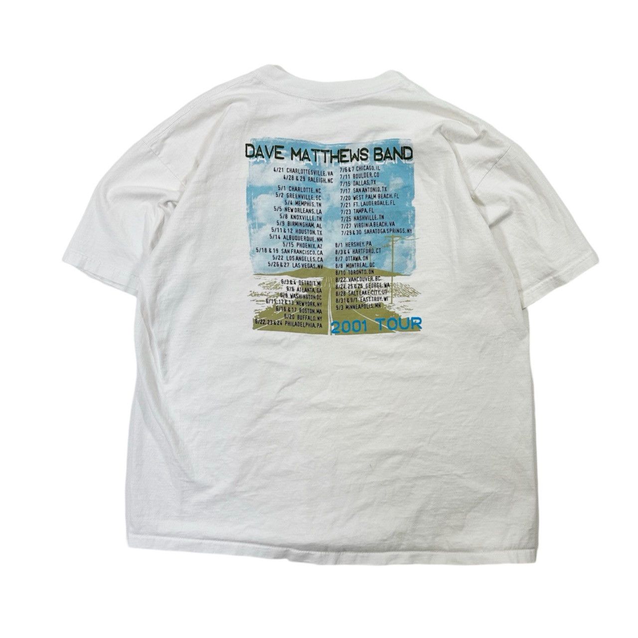 Vintage Vintage 2001 Dave Matthews Band Graphic Band Tour T Shirt Size US XL / EU 56 / 4 - 3 Thumbnail