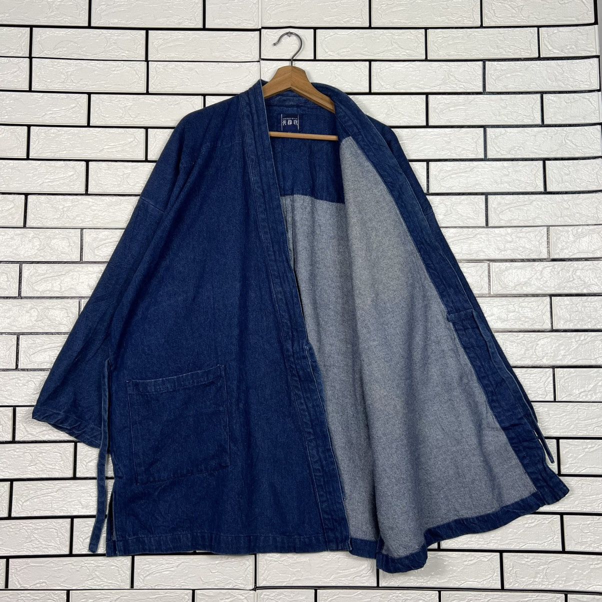 Japanese Brand Vintage KIMONO Blue Indigo Denim Hanten Jacket #4053-C184 Size US L / EU 52-54 / 3 - 8 Thumbnail