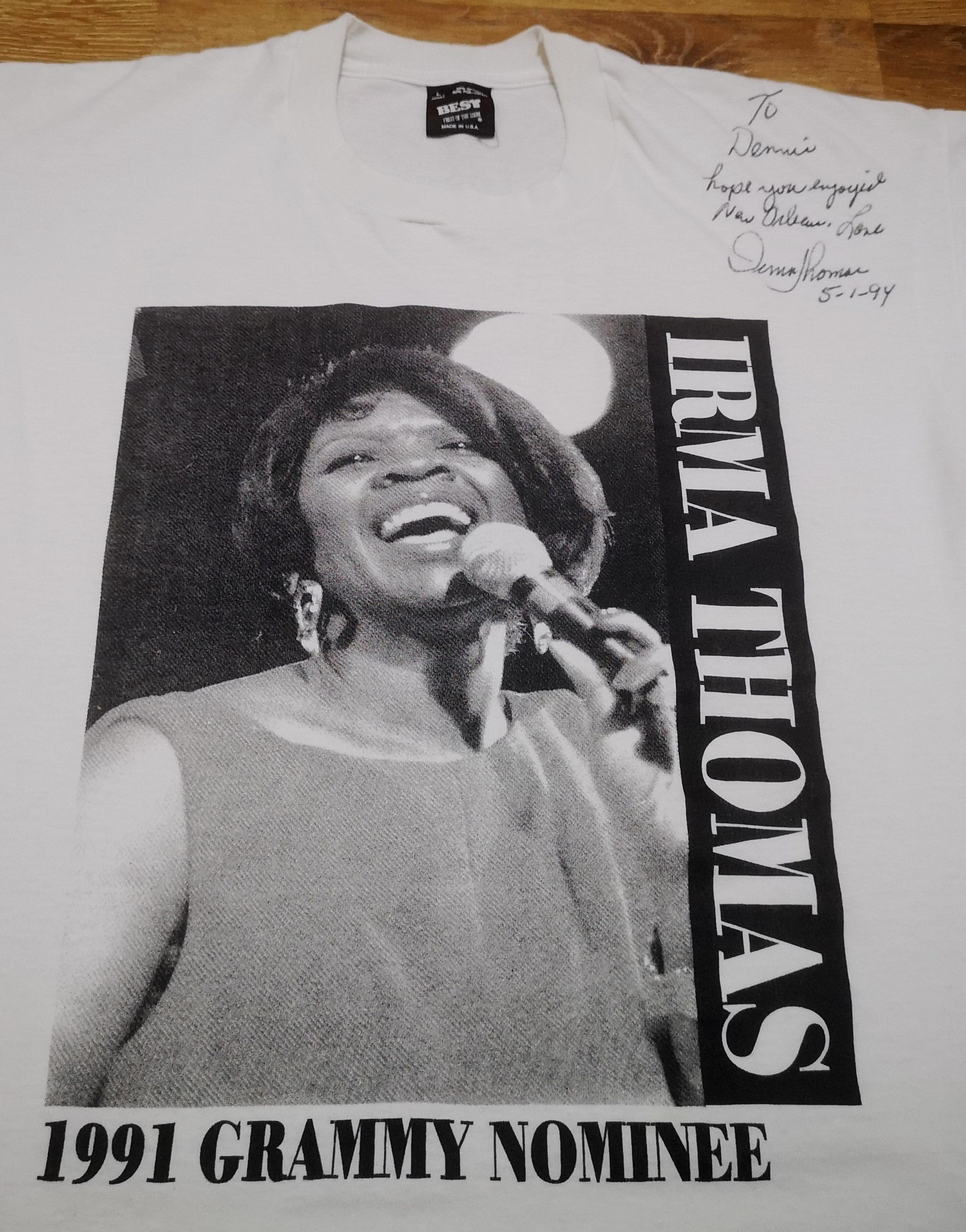 Signatures × Vintage Signed Autograph Vintage OG 90s Irma Thomas Soul Queen Shirt Size US L / EU 52-54 / 3 - 5 Thumbnail