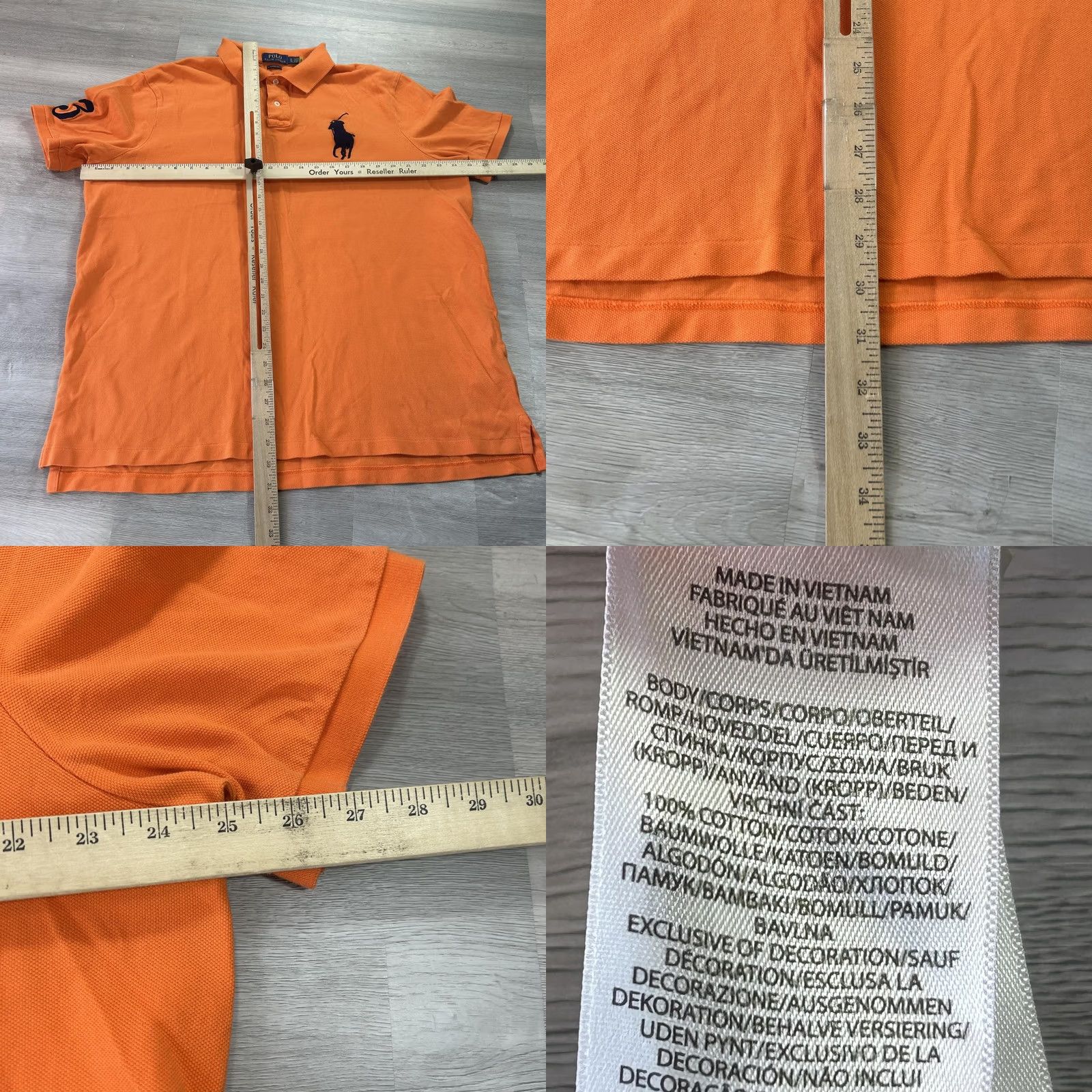 Polo Ralph Lauren Polo Ralph Lauren Polo Shirt Mens XL Orange Classic Fit 100% Cotton Big Pony Logo Short Sleeve Shirt Size US XL / EU 56 / 4 - 8 Thumbnail