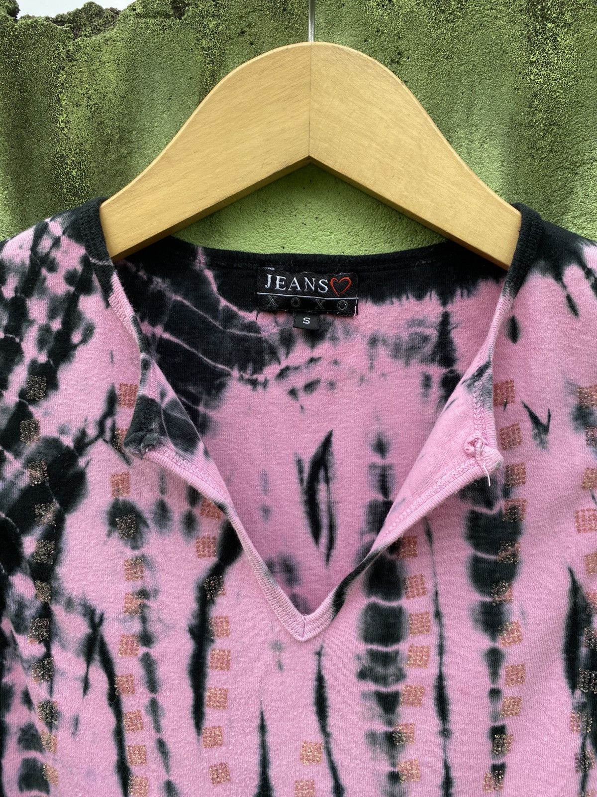 Vintage Jeans ♥️ XOXO Y2K Pink Distressed Grunge Top Made In USA Size S / US 4 / IT 40 - 2 Thumbnail