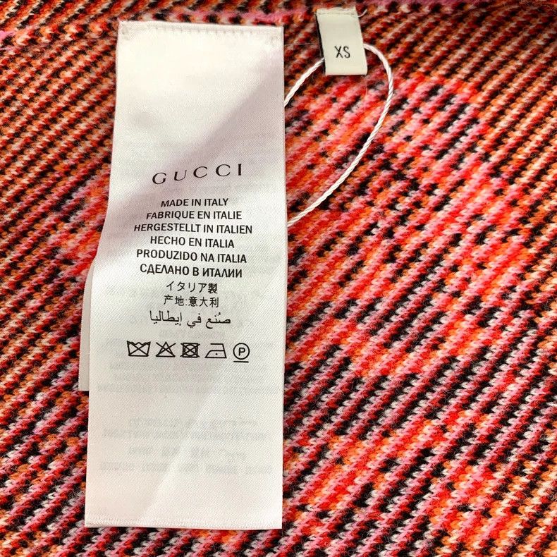 Gucci Gucci Pink tiger head full-printed wool V-neck knitted card Size US XS / EU 42 / 0 - 6 Thumbnail