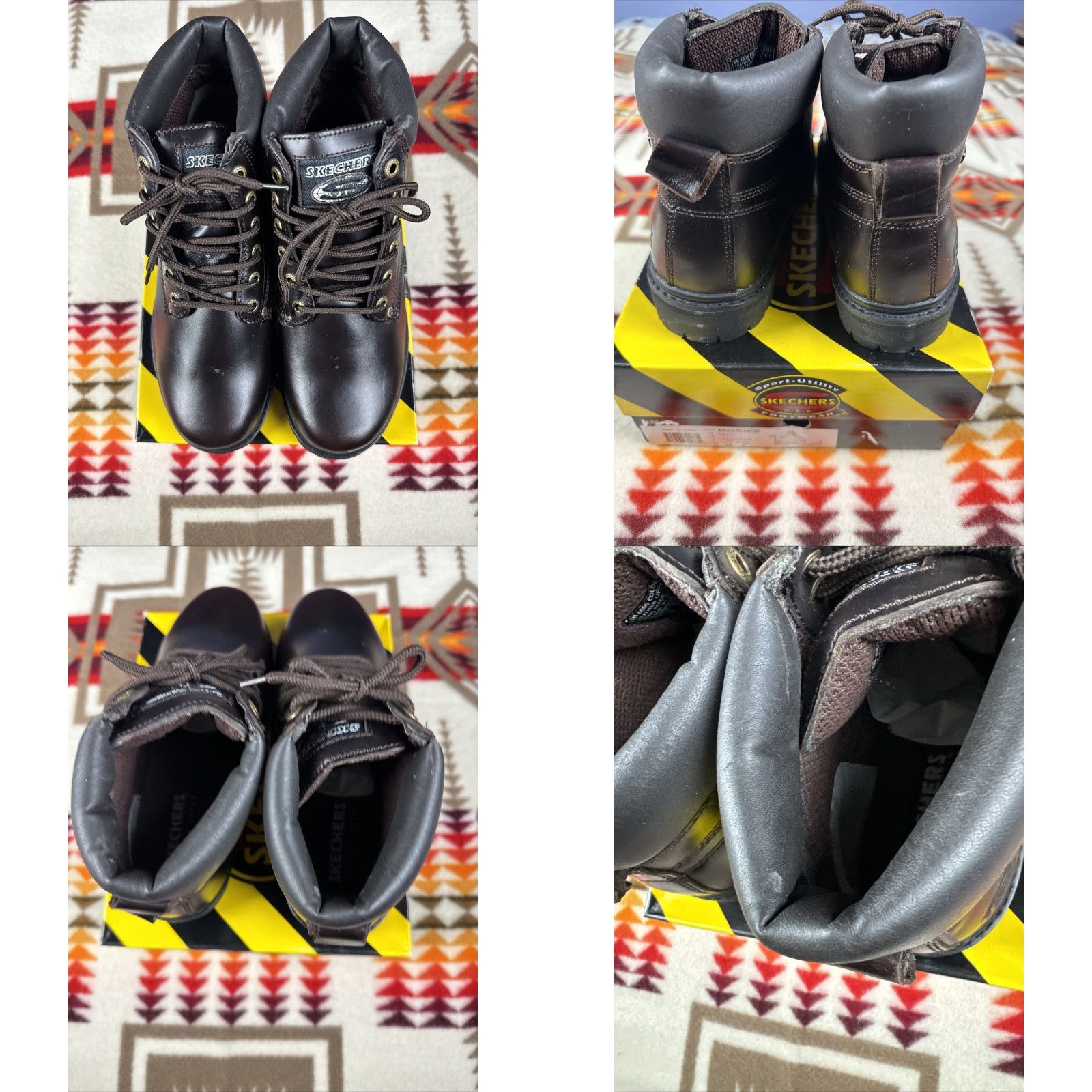 SKECHERS VINTAGE Skechers Bully Brown Boots 6606 Mens Sz 9 M W Box Leather Boots Brown 9 Mens Size US 9 / EU 42 - 8 Thumbnail