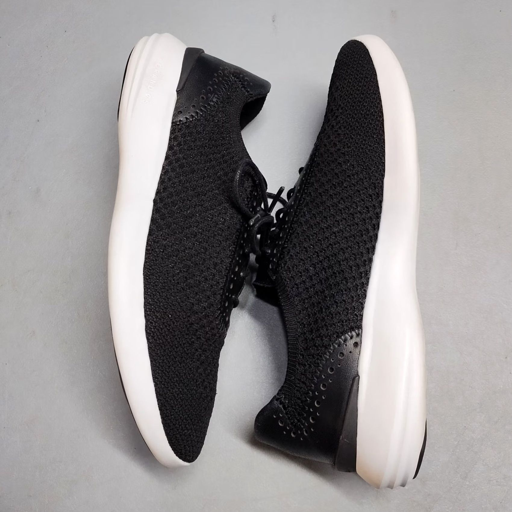 Cole Haan Cole Haan Grand OS Ella Knit Sneakers Womens Size 9 Black White Lace Up W13480 Size US 9 / IT 39 - 3 Thumbnail