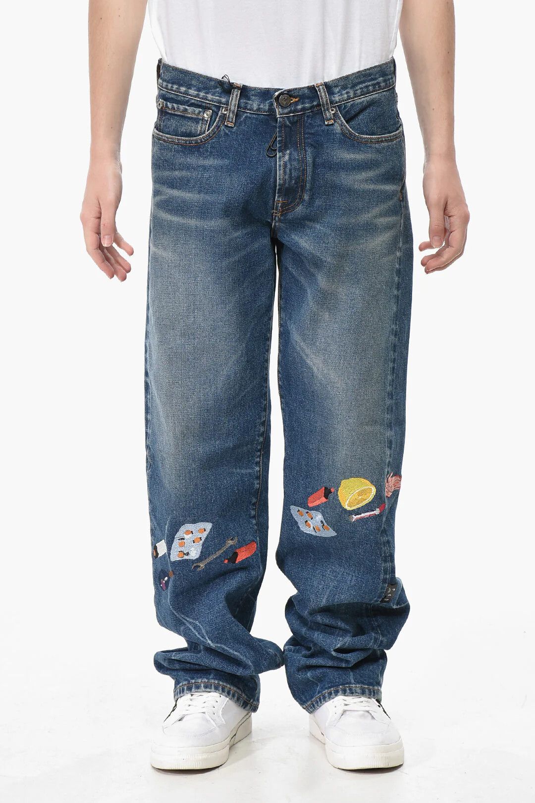Off-White og1mm0526 Slim Fit Jeans in Blue Size US 31 - 1 Thumbnail