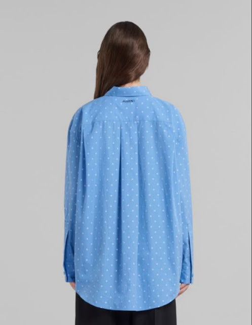 Marni o1w1db10824 Polka Dots Shirt in Blue Size S / US 4 / IT 40 - 3 Thumbnail