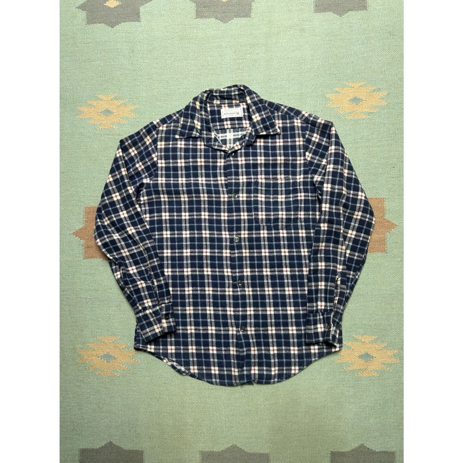 Vintage VINTAGE 70s printed flannel shirt brushed cotton JCPenney plaid Boys size 18 Size US XXL / EU 58 / 5 - 2 Thumbnail