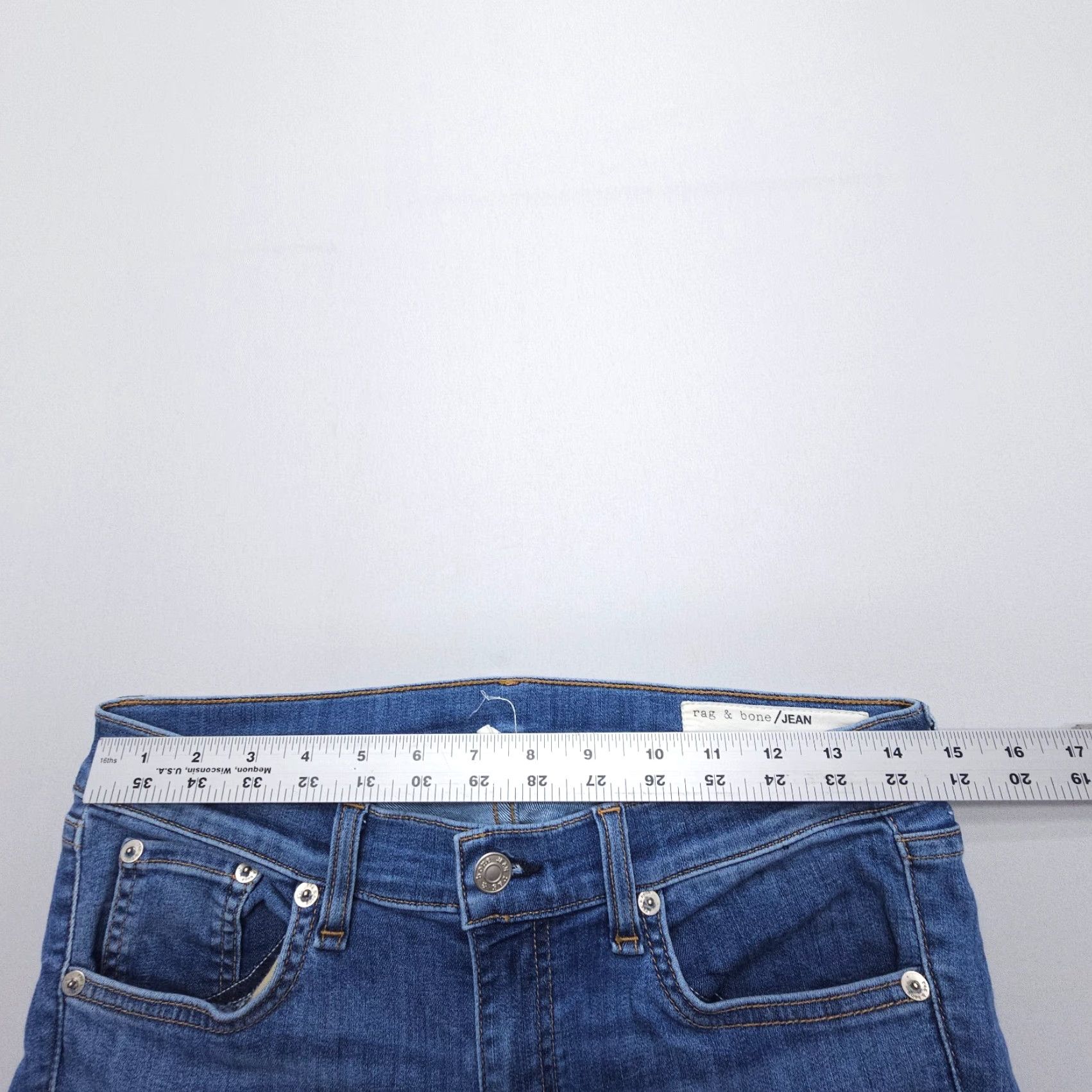 Rag & Bone rag & bone Jeans Skinny 5-Pocket Blue Low Rise 27" Inseam Size 29 Women United States Size 29" - 7 Thumbnail