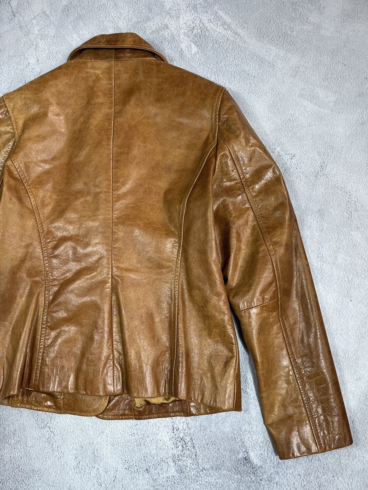 Leather × Vintage Vintage 90s aviator Leather flight Jacket AvantGarde Size XL / US 12-14 / IT 48-50 - 8 Thumbnail