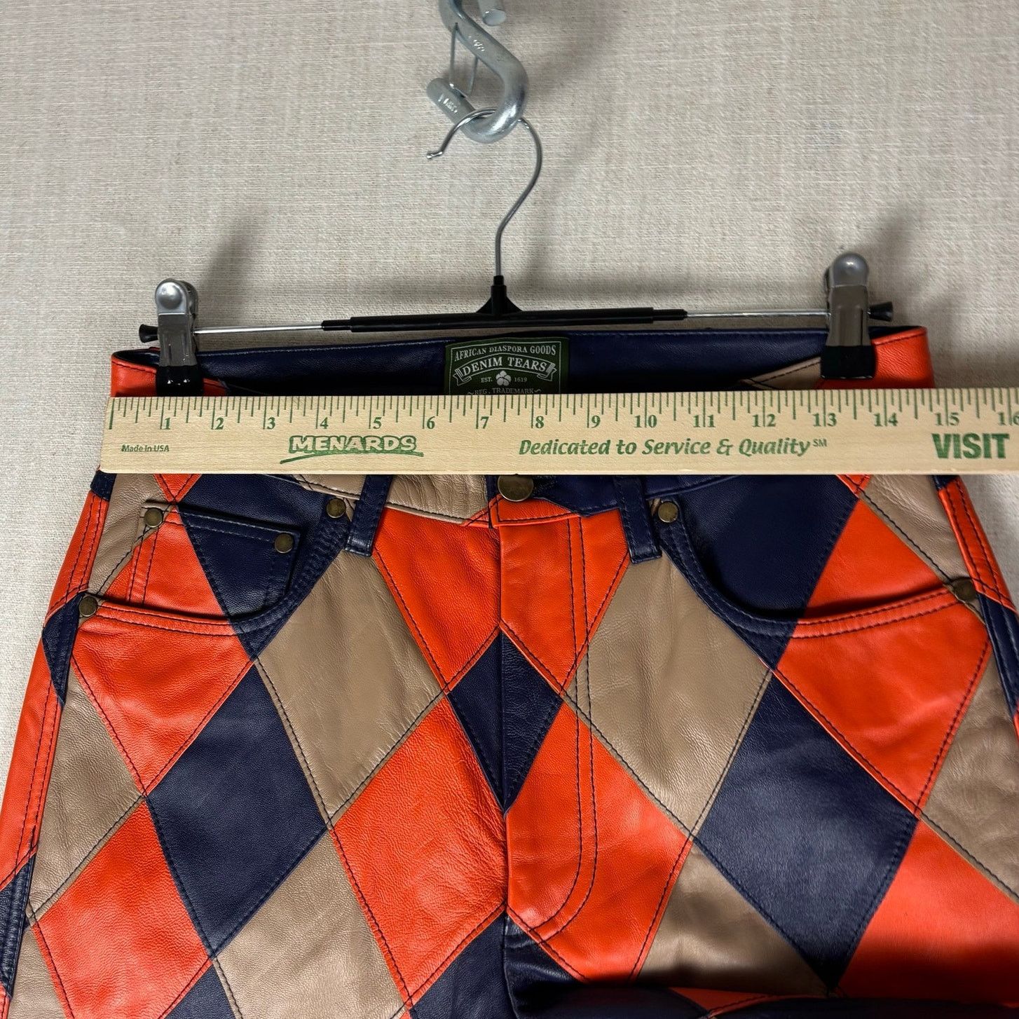DENIM TEARS Denim Tears Lamb Leather Jacquard Patchwork Pant NWT Small Size US 28 / EU 44 - 10 Thumbnail