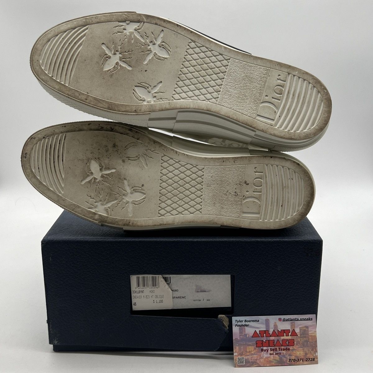 Dior Dior b23 high Dior oblique white Size US 12 / EU 45 - 8 Thumbnail