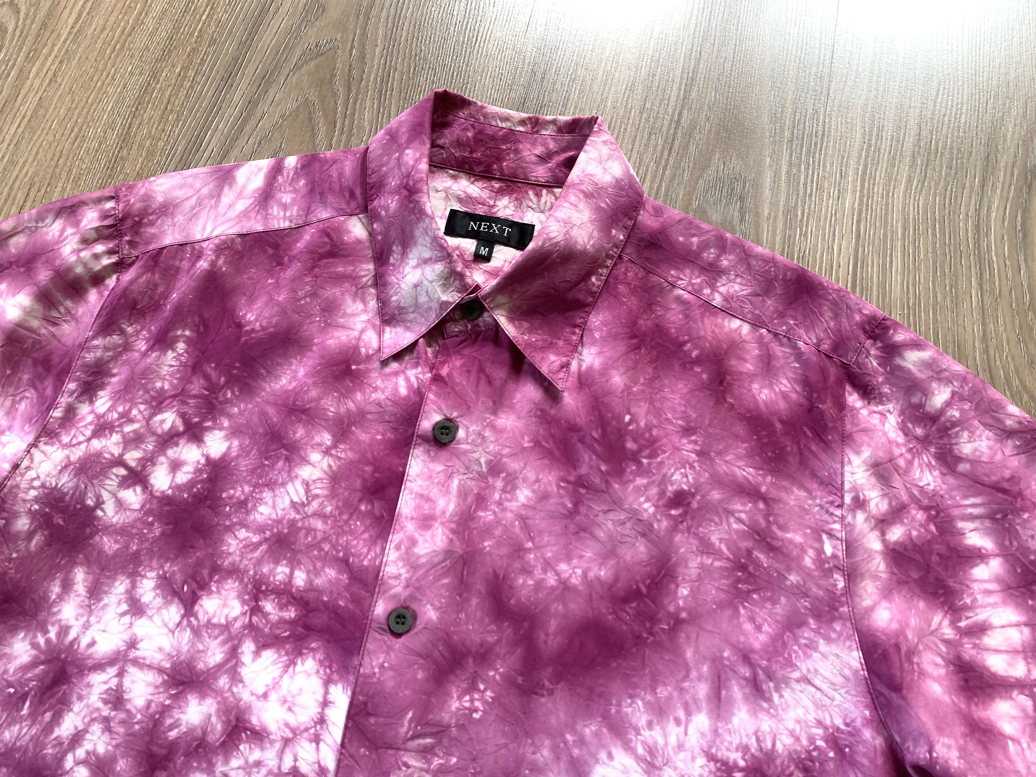 NEXT Next Silk Pink Tie Dye Hawaiian Shirt Size US M / EU 48-50 / 2 - 4 Thumbnail