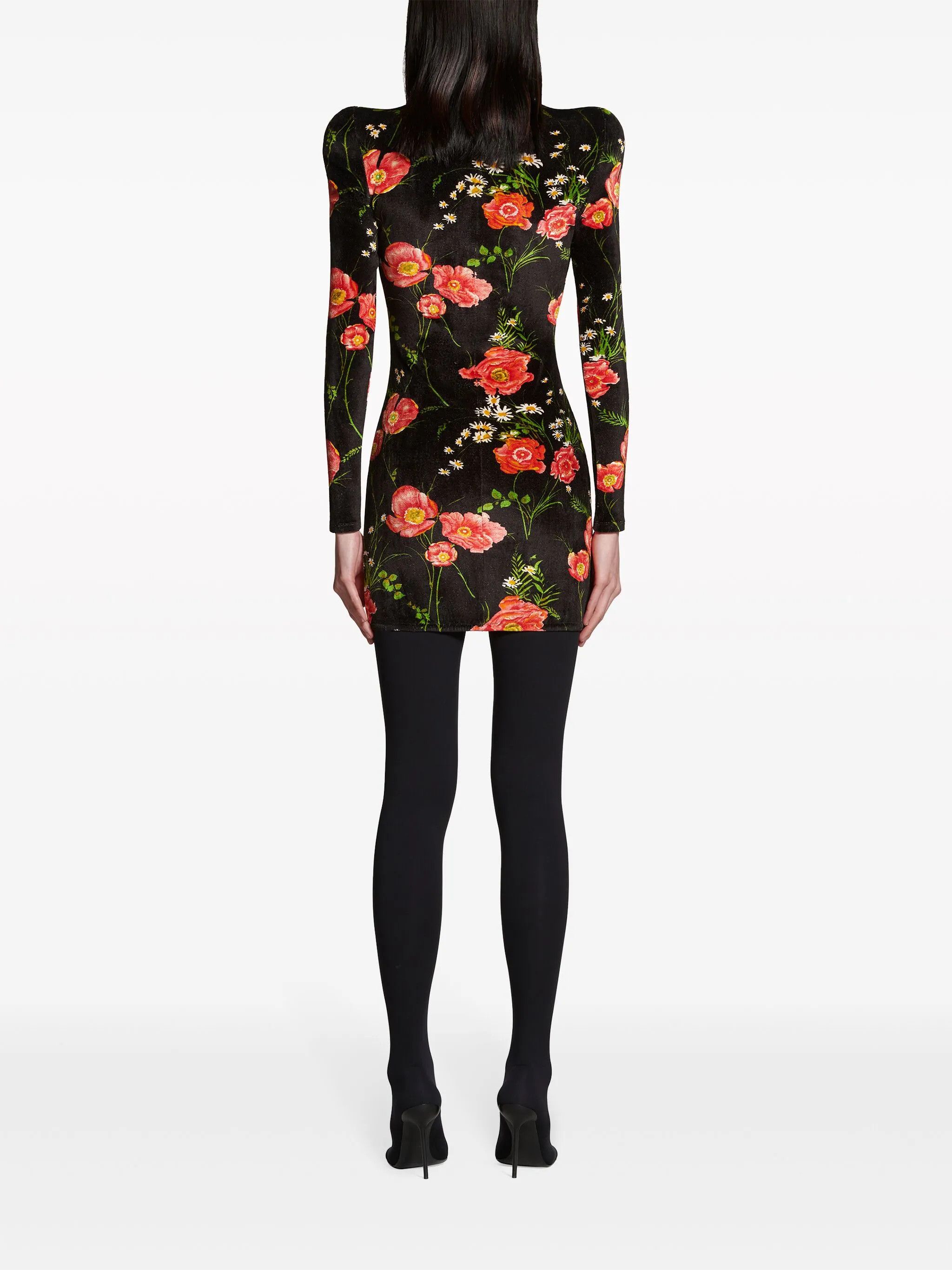 Balenciaga o1mt1gz0125 Poppy Turtleneck Dress in Multicolor Size S / US 4 / IT 40 - 4 Thumbnail