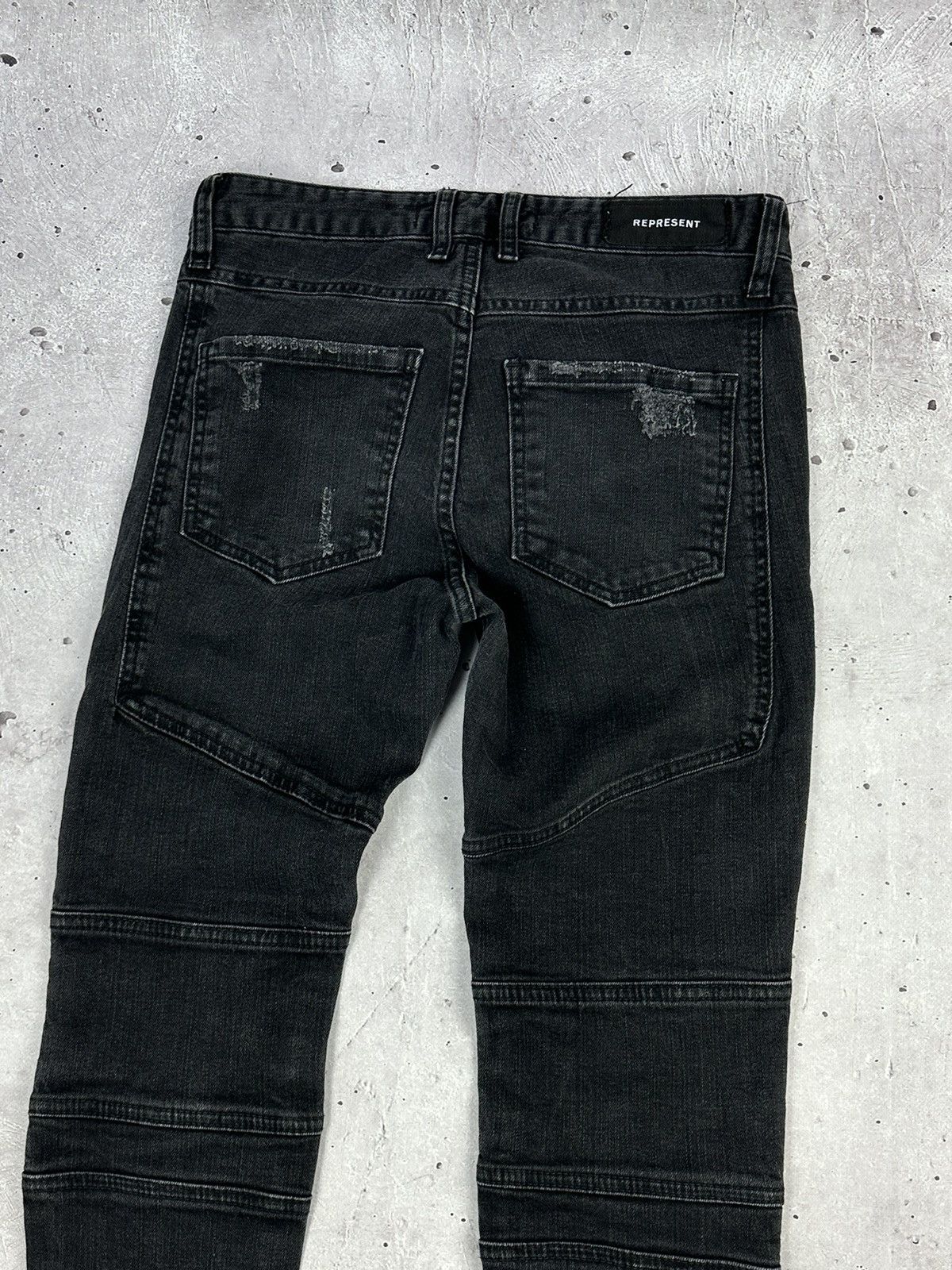 Represent Clo. Represent Biker Repairer Vintage Black Men’s Denim Pants Size US 28 / EU 44 - 9 Thumbnail