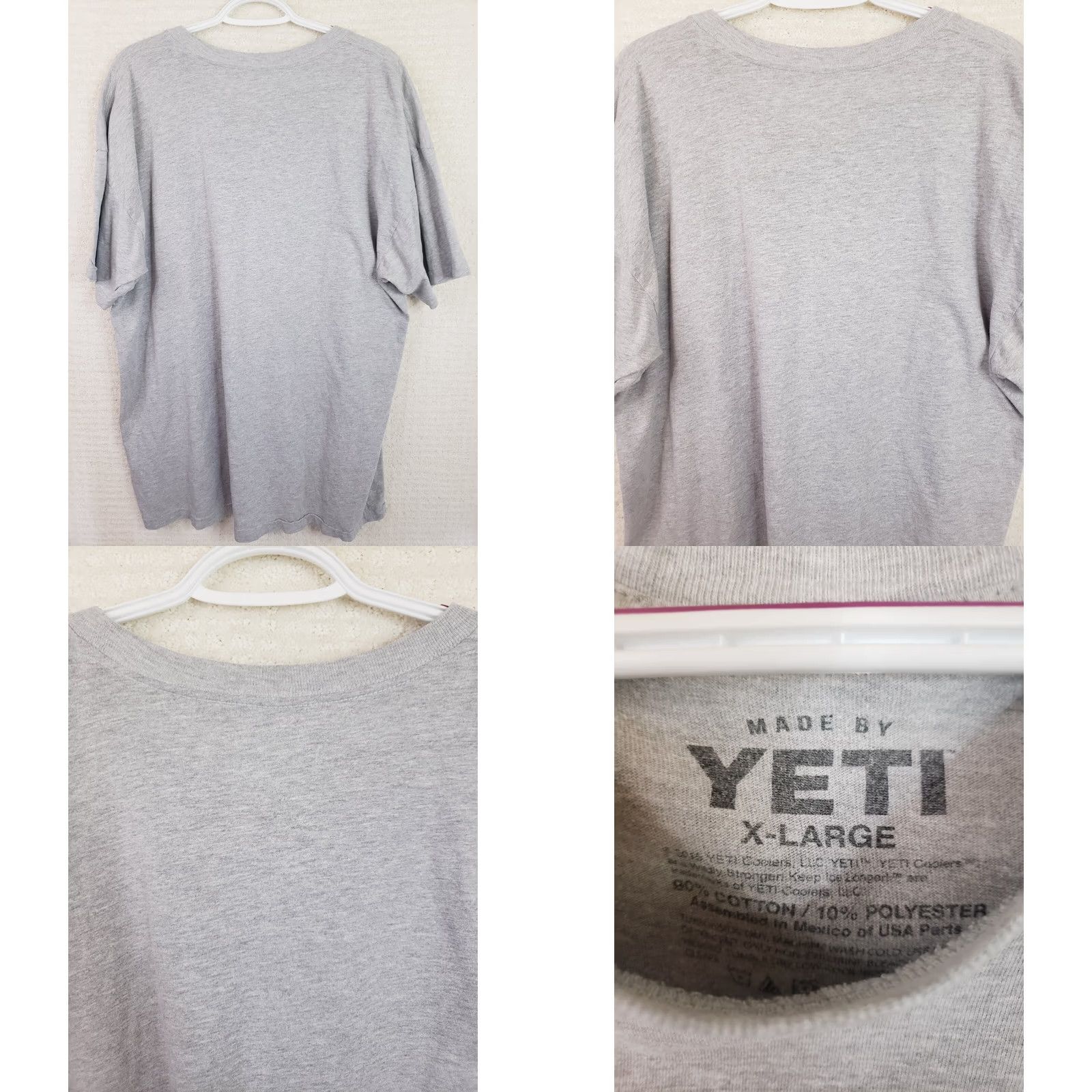 Yeti Yeti Mens 2XL Graphic Gray T-shirt Tee Buffalo Horns Fish Tail Logo Outdoor Size US XXL / EU 58 / 5 - 8 Thumbnail
