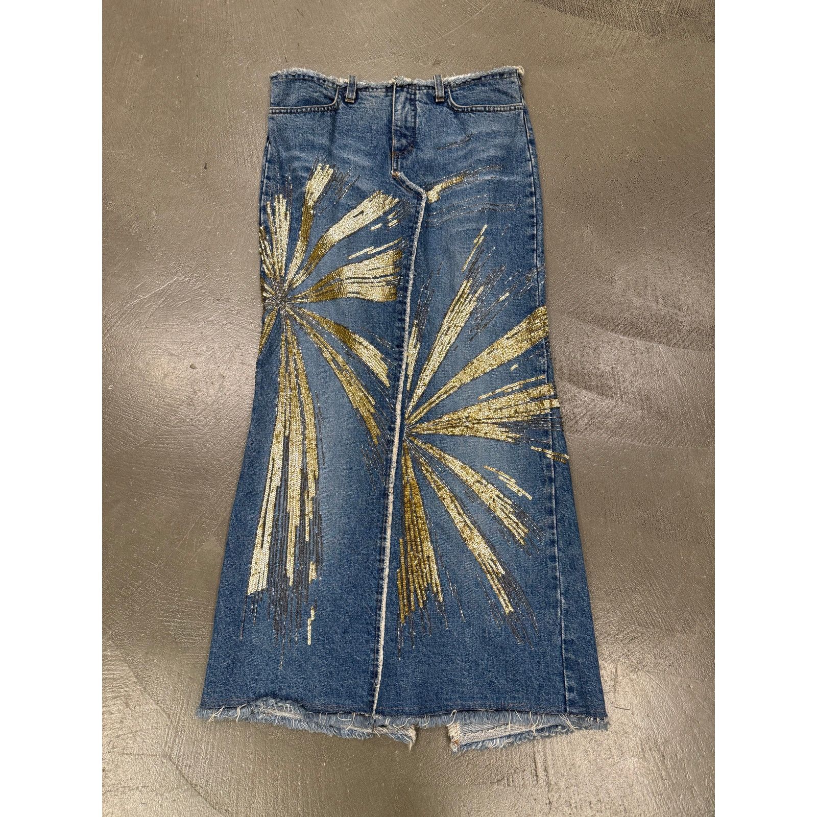 Roberto Cavalli S/S2001 Roberto Cavalli runway long skirt with gold details Size 28" / US 6 / IT 42 - 2 Thumbnail