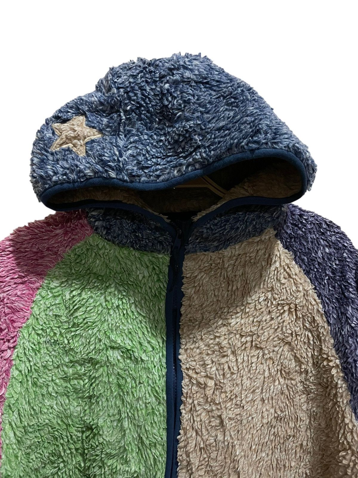 Japanese Brand Rough Patchwork Fleece Sherpa Zipped Hoodie Size US M / EU 48-50 / 2 - 3 Thumbnail