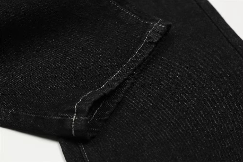 Japanese Brand × Jean Men's Letter Print Contrast Color Stitching Jeans Size US 32 / EU 48 - 6 Thumbnail