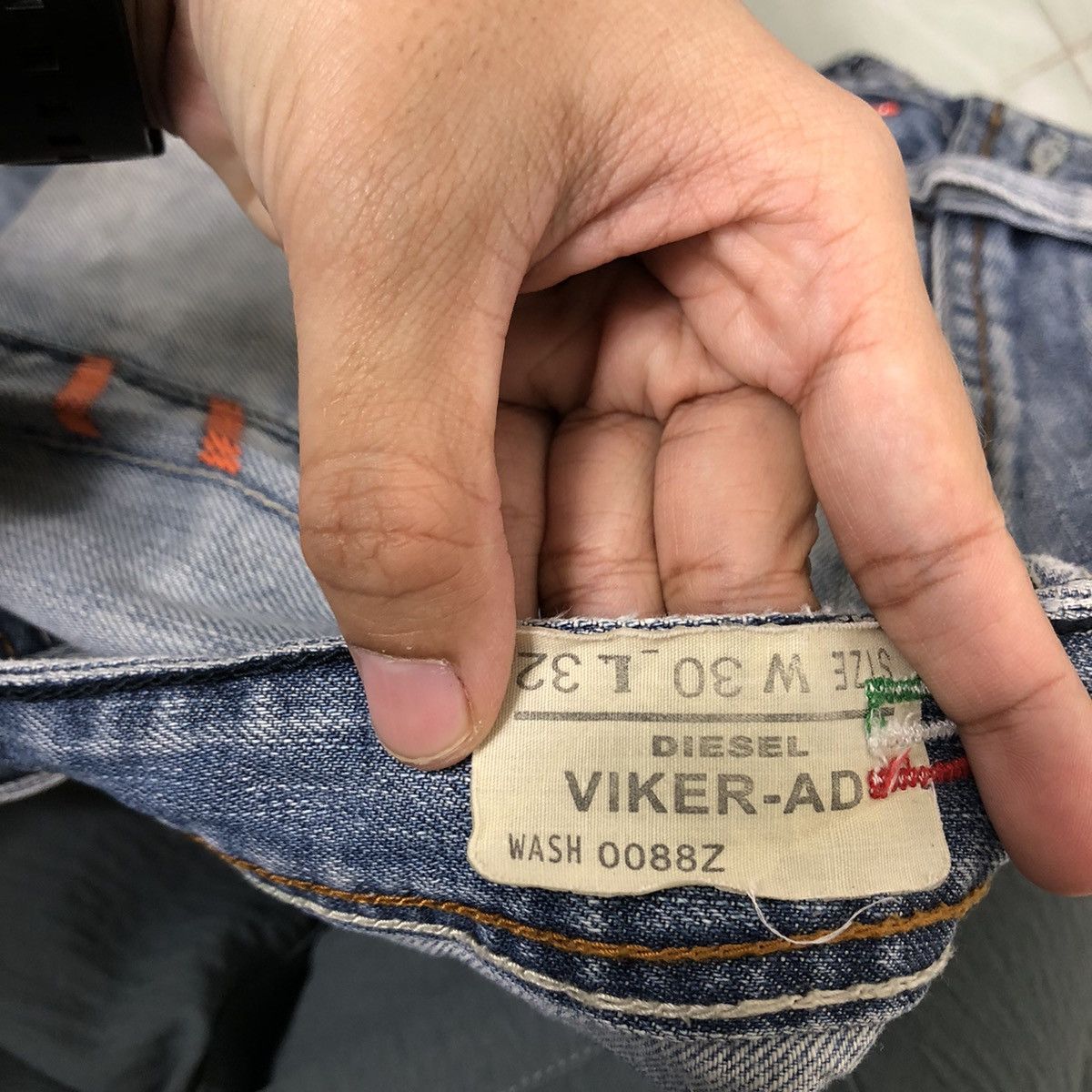 Adidas 🔥RARE DISTRESSED DENIM JEANS DIESEL X ADIDAS STREETWEAR Size US 30 / EU 46 - 18 Thumbnail