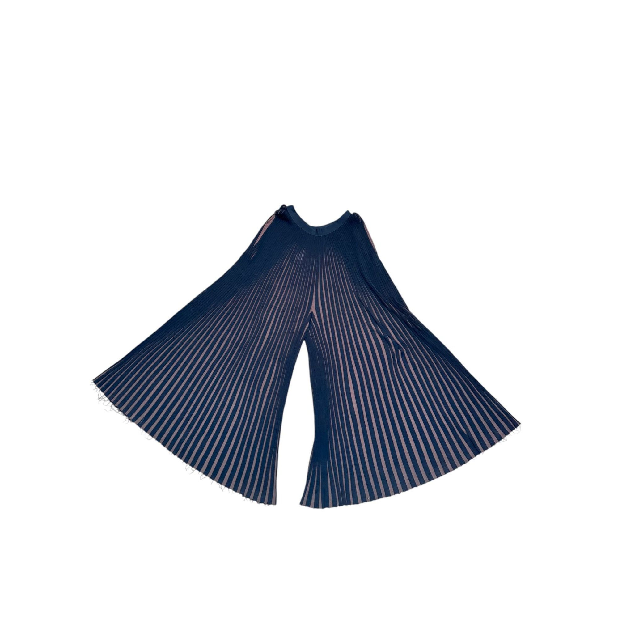 Celine Phoebe Philo Pre Fall 2015 Wide Pleated Black Brown Pants Size 26" / US 2 / IT 38 - 2 Thumbnail