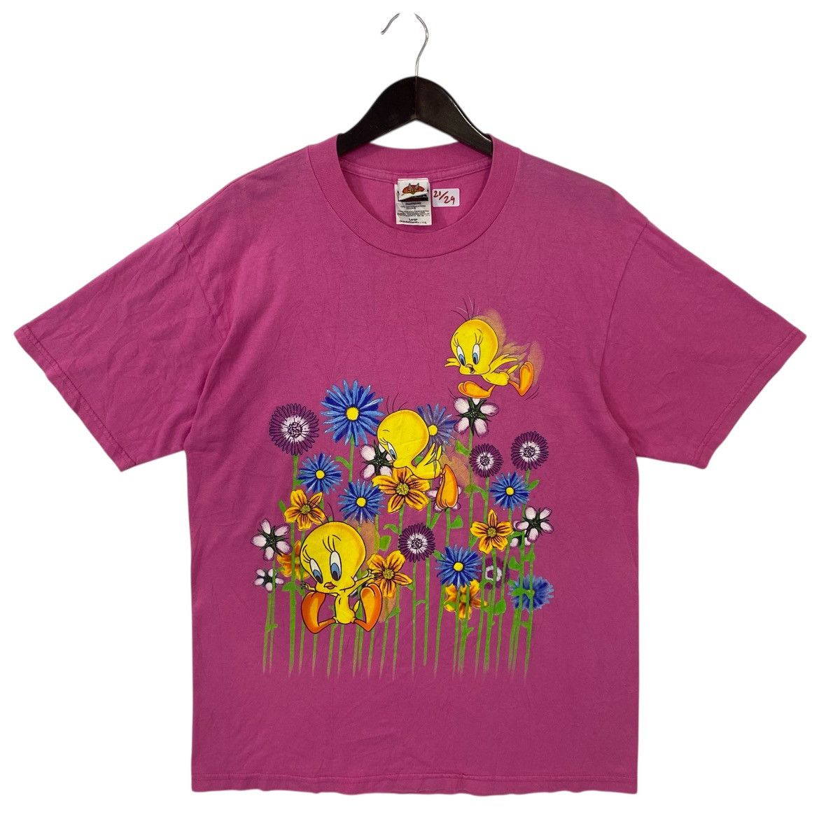 Cartoon Network 💥Vintage TWEETY LOONEY TUNES Pink rare 1998 tee shirt Size US XL / EU 56 / 4 - 1 Thumbnail