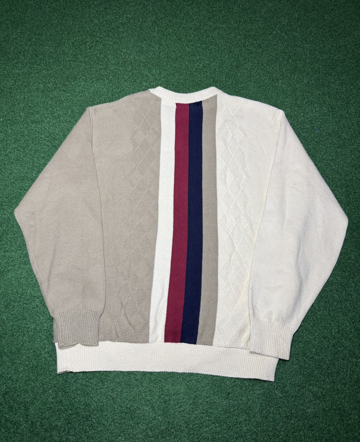 Vintage Vintage 90s Carmel Knit Golf Knit Lrg Cotton Mens Sweater Size US L / EU 52-54 / 3 - 4 Thumbnail