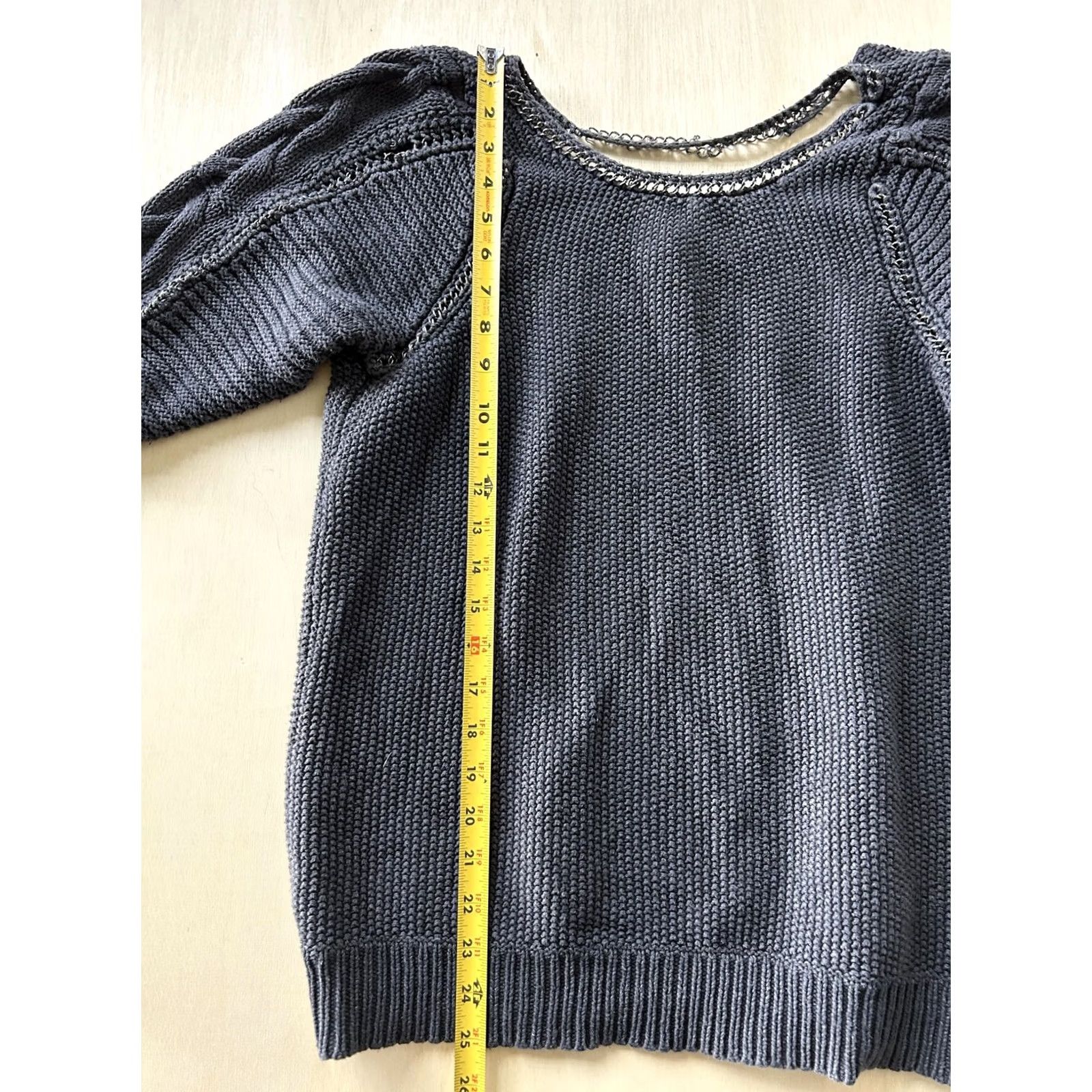 Vintage LC Lauren Conrad Sweater Womens Large Gray Scoop Neck 3/4 Sleeve Knit Pullover Size L / US 10 / IT 46 - 5 Thumbnail