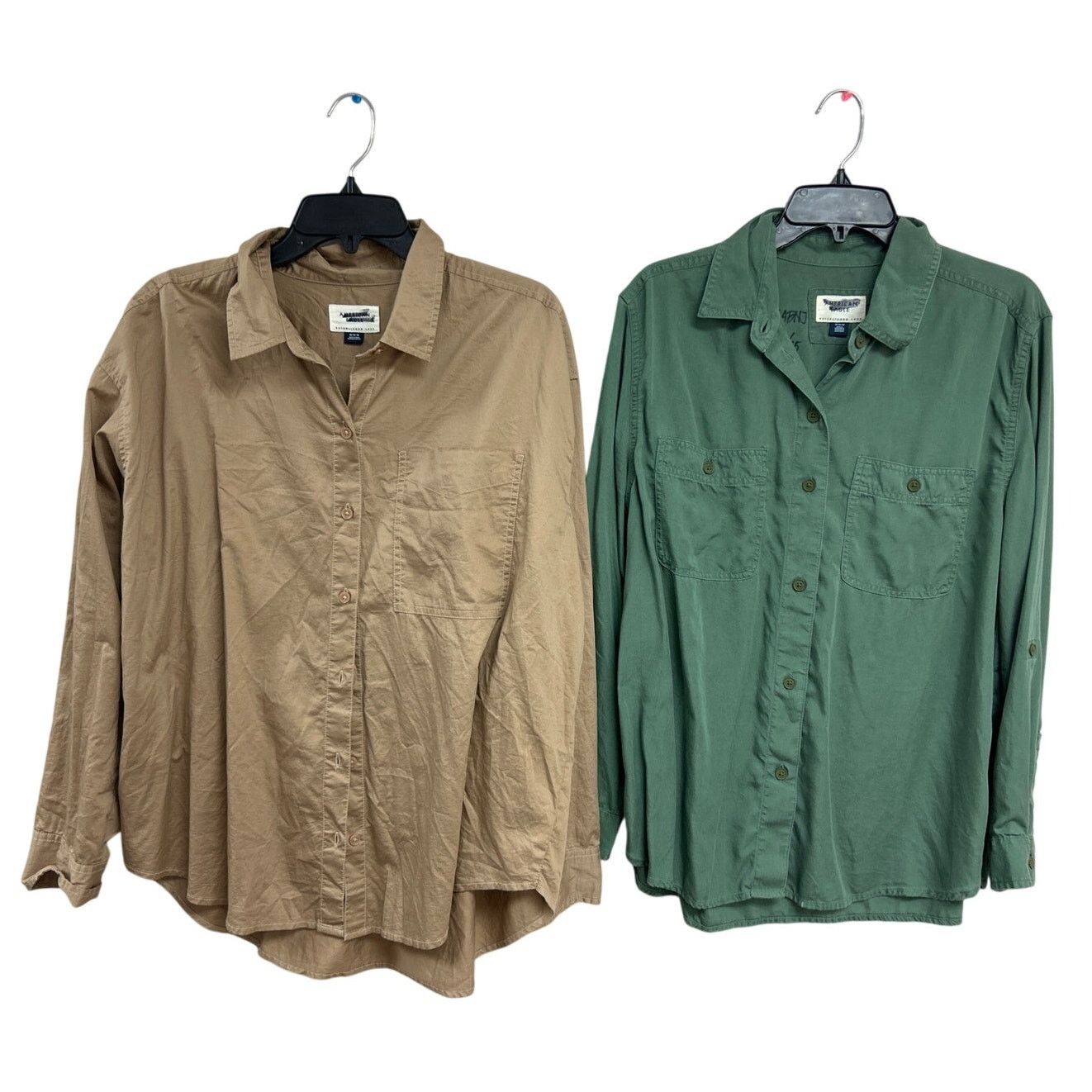 American Eagle Outfitters 2 New American Eagle Womens Medium Button Up Collared Shirts Size M / US 6-8 / IT 42-44 - 1 Thumbnail