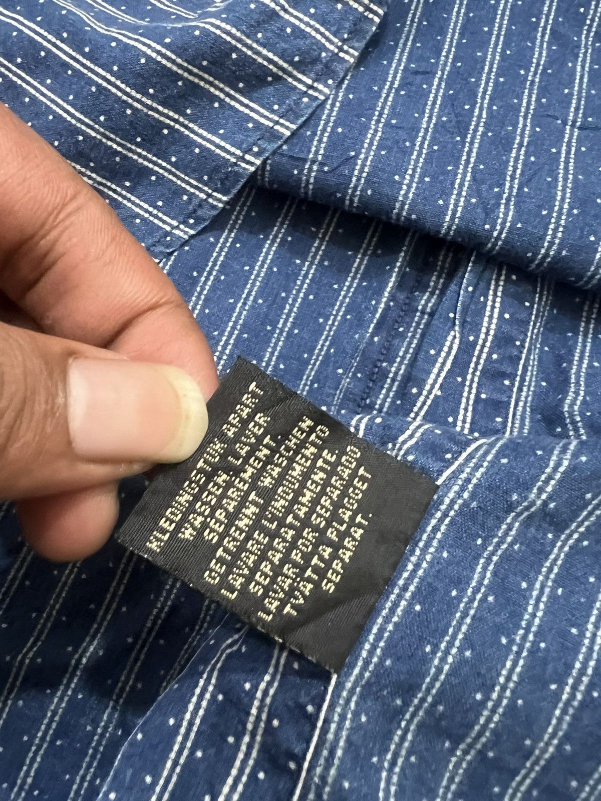 RRL Ralph Lauren 2000s RRL Double RL Pattern Hickory Stripe Collar Ls Shirt Size US L / EU 52-54 / 3 - 11 Thumbnail